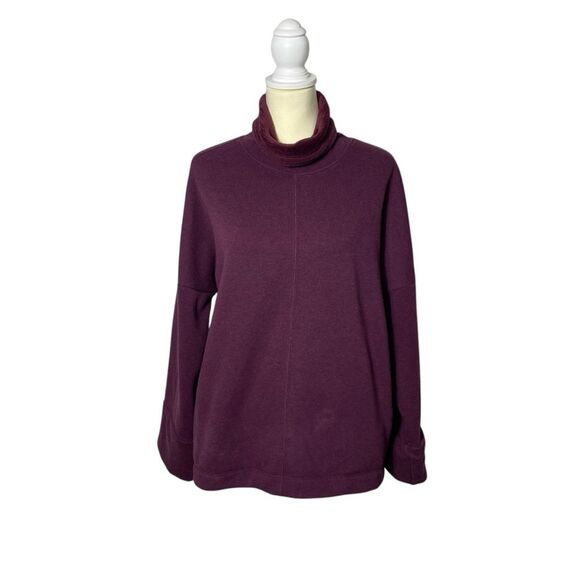 Athleta COZY KARMA FUNNEL NECK SWEATSHIRT In Purple Women's Size Small - Picture 1 of 16